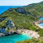 Porto Timoni Beach Corfu 11small cove of blue water white sand greece
