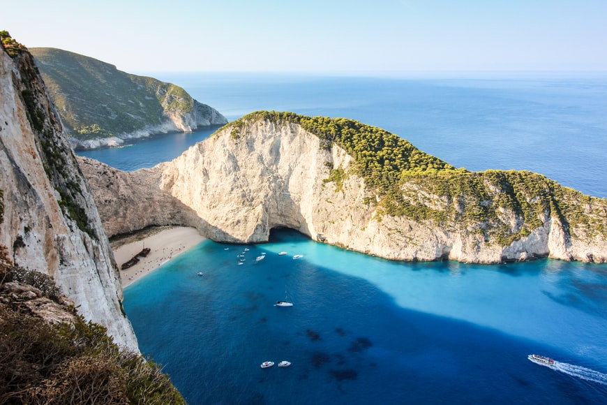 Shipwreck beach and cliffs Greece